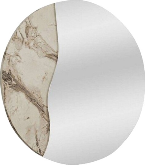 Buhem Vegghengt Speil Rund 60 cm Beige