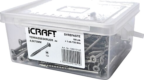 Icraft Terrasseskruer A4 4,8x75mm 100stk