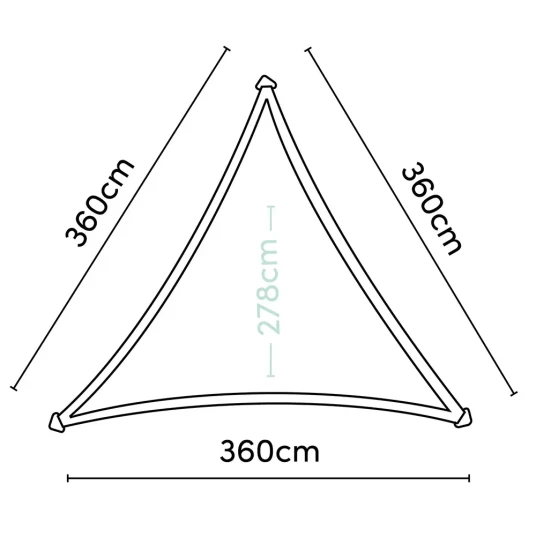 Platinum Sun & Shade Coolfit solseil trekantet 360x360cm grå Platinum Sun & Shade Coolfit solseil trekantet 360x360cm grå