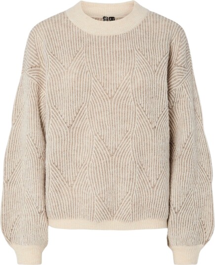 Pieces Pcjenna Ls O Neck Knit Noos Bc   WHITECAP GRAY   XXL