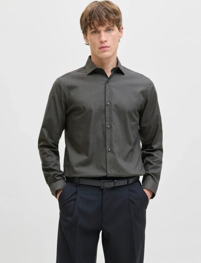 Jack & Jones Jprblaparker Shirt L/S Noos Grey M