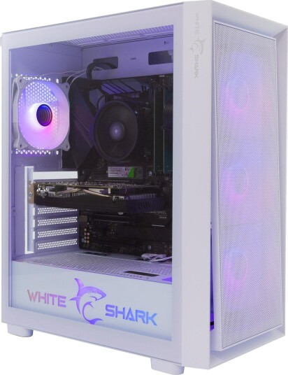 White Shark Warhead-3 4x120mm RGB-vifter Hvit White Shark Warhead-3 4x120mm RGB-vifter Hvit