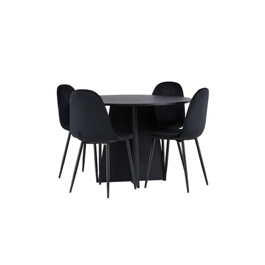 Venture Home Spisegruppe Venture Home Bootcut Ø110 cm med 4 Polar Stoler Fløyel GR22867