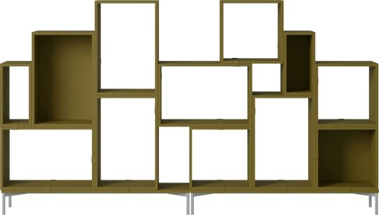 Stacked Configuration 3 Book Shelf Dark Green