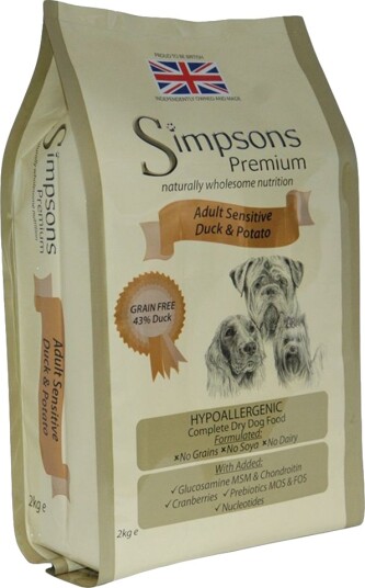 Simpsons Premium Tørrfôr Adult Sensitive And & Poteter 2 kg Simpsons Premium Tørrfôr Adult Sensitive And & Poteter 2 kg