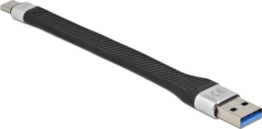 Delock Usb-Kabel Usb-Type A Hann Til Usb-C Hann Usb 3.2 Gen 1 5 V 3 A 14 Cm Flat Svart