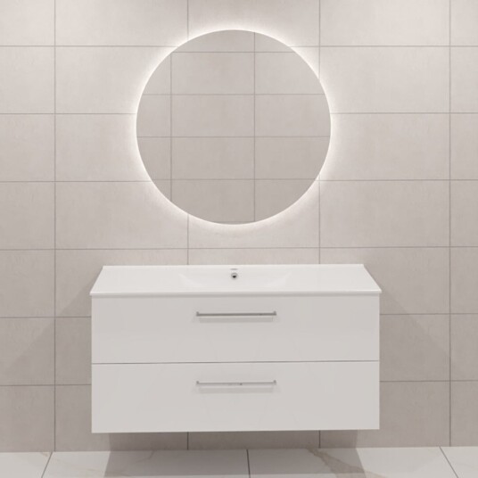 Dansani Mido+ Møbelpakke Servantskap med Servant Hvit Matt / 120cm Corona Rundt