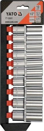 Yato 1/2" Pipenøkkelsett 10 Deler med Firkantprofil Yato 1/2" Pipenøkkelsett 10 Deler med Firkantprofil