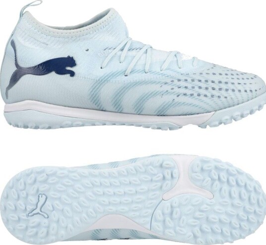 PUMA Future 9 Match Mid + TT Dreamrush Isblå/Blue Jewel Barn Turf (TF) størrelse 38½