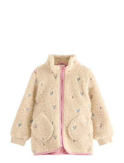 Lindex Jacket Pile W Embroidery Cream 92