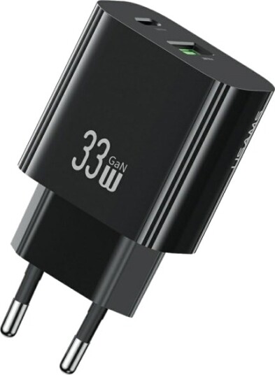 Usams Cc317 T65 33W 1Xusb-C 1Xusb-A Hurtiglader Svart Nettlader