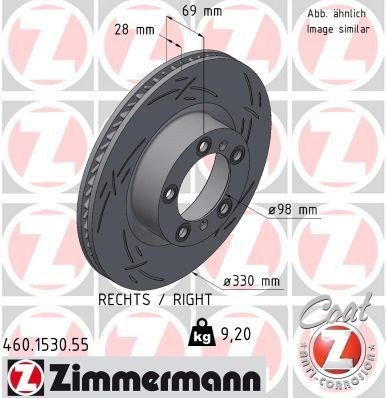 Bremseskive ZIMMERMANN 460.1530.55