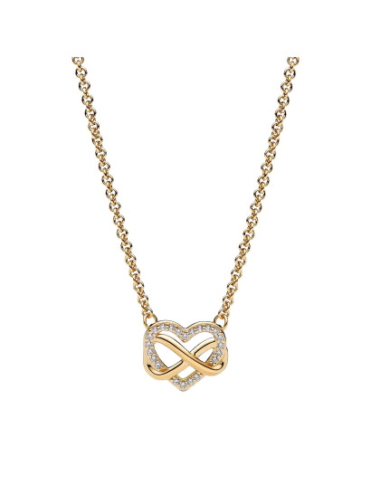 PANDORA Infinity Heart 14K Gold Plated Necklace With Clear Cubic Zirconia Guld 50 cm