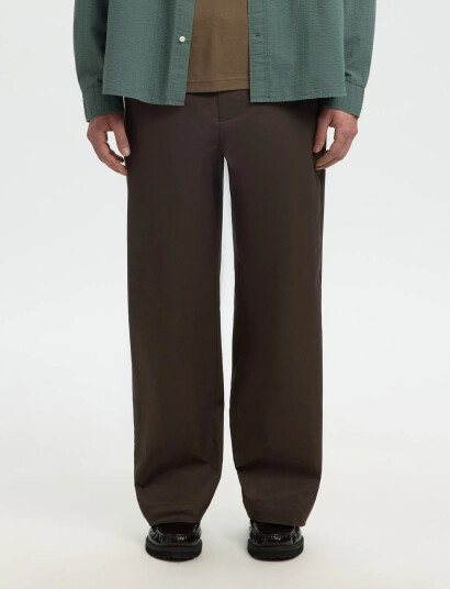 Selected Slh260 Wide Leg Axel Jari Pant   Brown   33 x 32