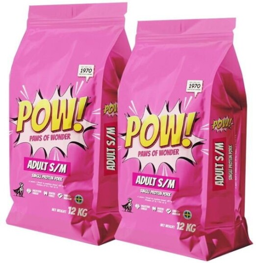 POW! Dog Adult Small/Medium Pork 2x12 kg