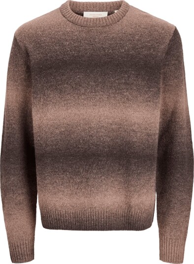 Jack & Jones Jortoronto Knit Space Dye Crew Neck Bf CHOCOLATE TORTE M