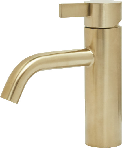 Noba W4 servantkran med løft opp i børstet messing brushed brass