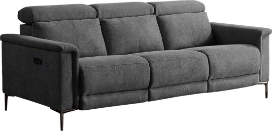 Sofa 3 seter Lund Antrasitt Belfast stoff Elektrisk recliner Antrasitt Belfast stoff Elektrisk recliner