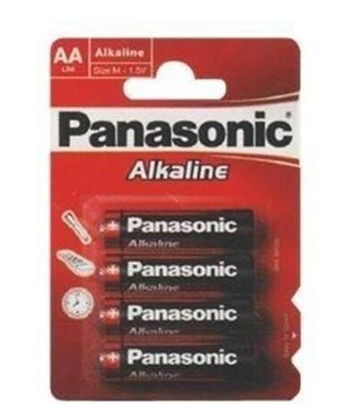 Panasonic Alkalisk AA Batteripakke 4x1,5V Mignon LR6 Panasonic Alkalisk AA Batteripakke 4x1,5V Mignon LR6