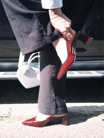 Bianco Maralyn Slingback Patent Burgunder 42