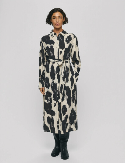 MSCH Copenhagen Mschkaralie Jusia Shirt Dress Aop Black XL MSCH Copenhagen Mschkaralie Jusia Shirt Dress Aop Black XL