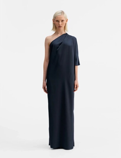 Ahlvar Gallery Ella Satin Dress Navy XS Ahlvar Gallery Ella Satin Dress Navy XS