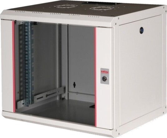 Roline 26.21.0002 Veggmonterbar Hylle 9U Nøkkellås Rack Skinner 17.6 Kg Grå