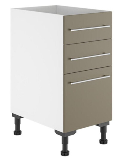Alterna Vaskerom: Skuffeseksjon 40-60cm m/3 Skuffer Sand Matt / 40cm