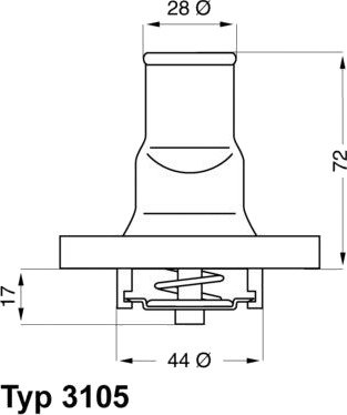 Termostat, kjølemiddel WAHLER 3105.87D