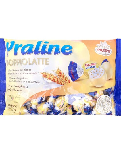 1 kg Crispo Praline White Hvite Sjokoladepraliner med Melkekremfyll og Crunch 1 kg Crispo Praline White Hvite Sjokoladepraliner med Melkekremfyll og Crunch