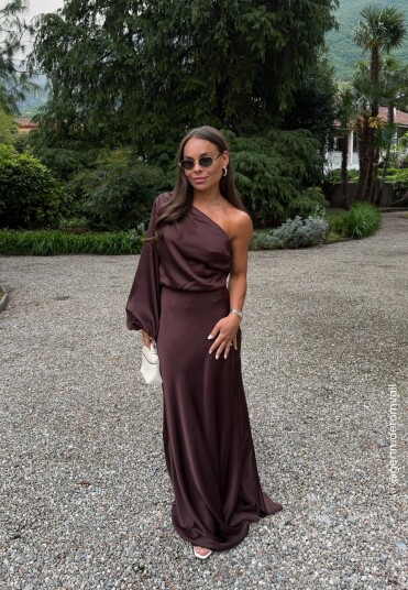 Bubbleroom Occasion One Shoulder Satin Gown