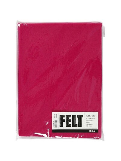 Creativ Company Craft felt Cerise A4 1.5-2 mm 10 sheets