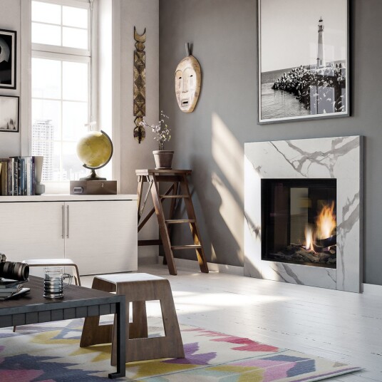 M-Design True Vision 850DV svart gasspeis - tunnelpeis med gjennomsyn