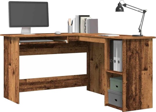  Hjørnepult gammelt tre 120x140x75 cm konstruert tre