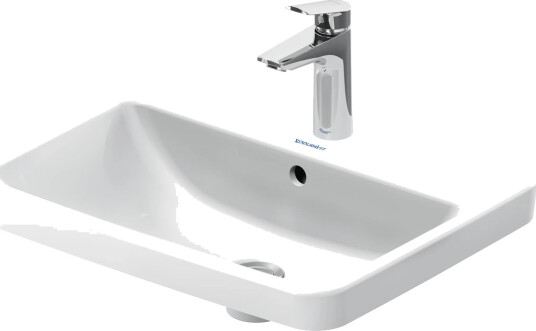 Duravit No.1 Nedfelt Servant 550x435 mm, 1 bl.hull, m/o.l, Hvit