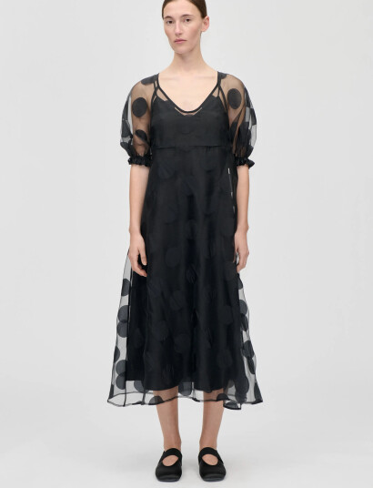 STINE GOYA 2460 Dotted Organza, Puff Sleeve Lo - Black - S