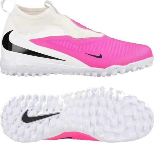 Nike Phantom 6 Academy High Cut Tf Breakout   Hvit/svart/rosa Barn   Turf (Tf) størrelse 38½