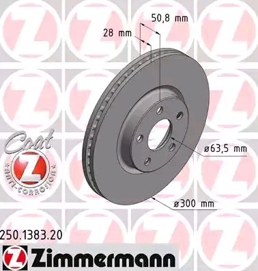 Bremseskive ZIMMERMANN 250.1383.20