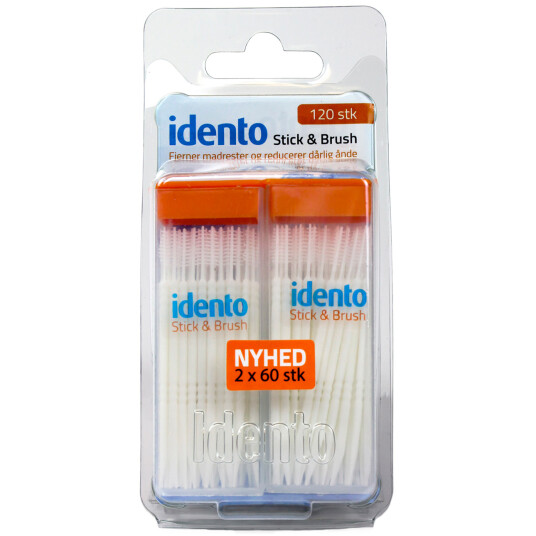 Idento Stick & Brush Tannpirker + gap børste 2 x 60 pcs. Idento Stick & Brush Tannpirker + gap børste 2 x 60 pcs.