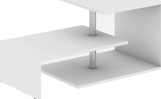 Elegancia Sofabord 100 cm med Oppbevaringshylle - Hvit