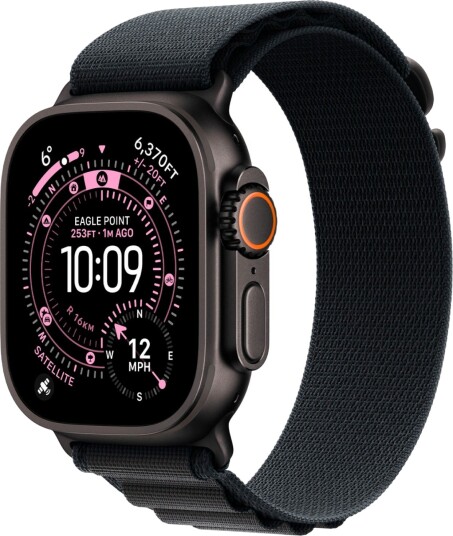 Apple Watch Ultra 3 GPS + Cellular 49mm Black Titanium Case with Black Alpine Loop   Medium