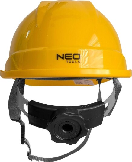 NEO Tools Vernehjelm 97-220 Med Hakestropp Justerbar 52-64 cm, Abs-Plast Gul