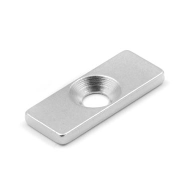 Supermagneter Metallskive 30 X 12 X 3 mm   Forsenket Metallplate