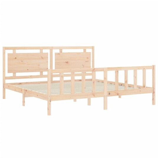 vidaXL Sengeramme med hodegavl 200x200 cm heltre