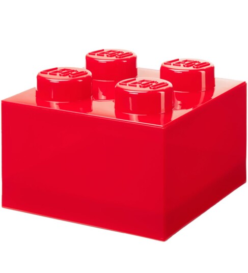 Room Copenhagen LEGO® Brick Boks Translucent 4 Knotter Rød Room Copenhagen LEGO® Brick Boks Translucent 4 Knotter Rød