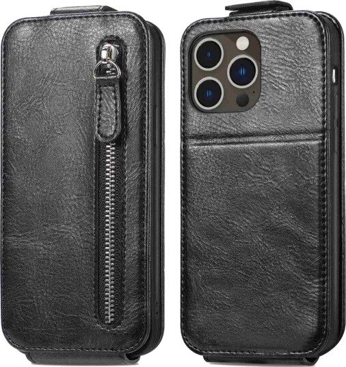 Trolsk Lommebokdeksel med Glidelåslomme (iPhone 14 Pro) Svart