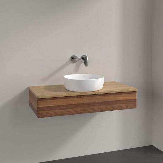 Villeroy & Boch  Antao Servantskap med 1 skuff 100x50x19 cm m/lys Valnøtt/Eik