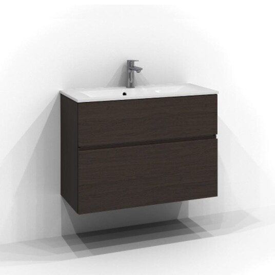 Svedbergs Poem Profil Servantskap Slim D35 med 2 Skuffer Brun ask / 80cm SV-3358652