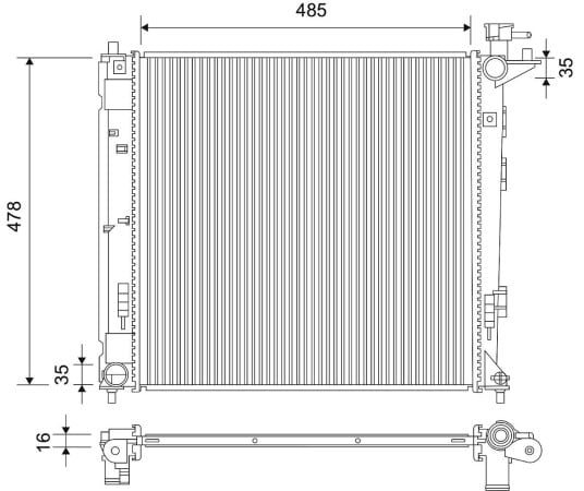 Radiator, motorkjøling VALEO 701890