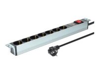 Digitus 7-Port PDU Flerkoplingslist 1U med 2 m Kabel Grå